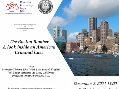 Wyjątkowy wykład: The Boston Bomber. A look inside an American Criminal Case