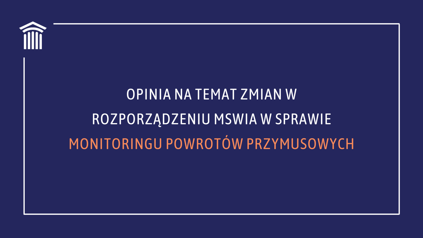 Opinion on changes in the Ministry of Interior regulation regarding monitoring of forced returns
