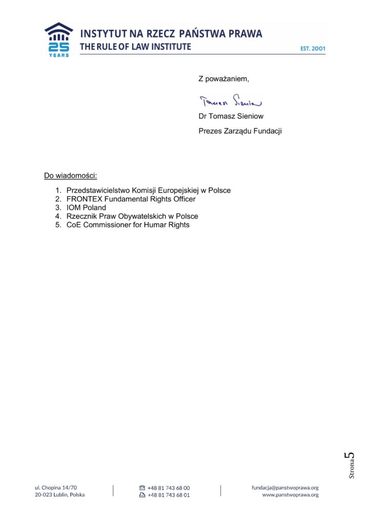 Opinia na temat zmian w rozporządzeniu MSWiA w sprawie monitoringu powrotów przymusowych 5 uwagi Instytutu na rzecz Pa┼astwa Prawa do nowelizacji rozporz─udzenia w sprawie monitoringu obrazy 4 1